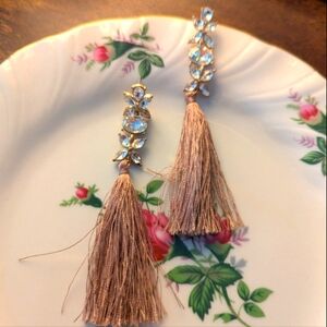 Rhinestone Tassel Boho Earrings